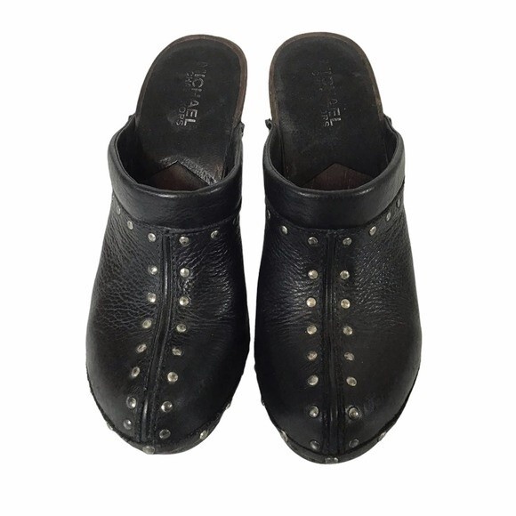 Michael Kors Leather Clog Black Size 7 - Picture 2 of 5